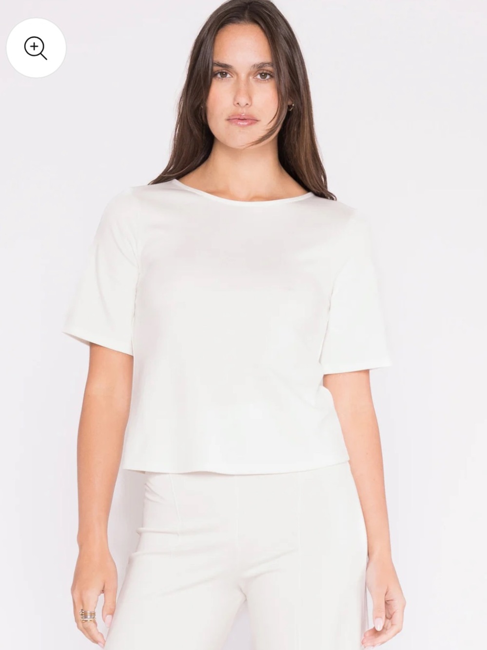 Ripley Rader Off White Ponte Knit Short Sleeve Top Extended